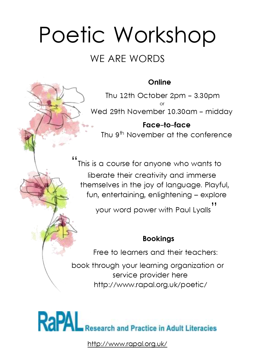 We Are Words workshop with Paul Lyalls